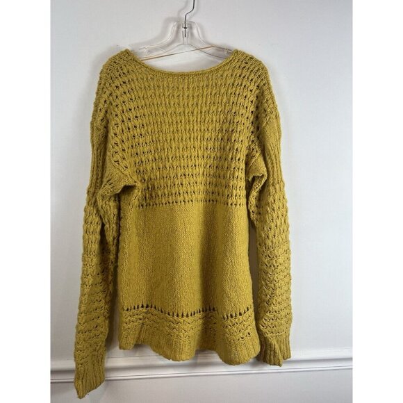 Free People Crashing Waves Open Knit Pullover Women’s Sweater Medium Boho Gypsy - Picture 5 of 11